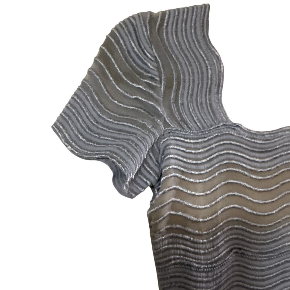 Cache Vintage Sheer Mesh Wave Stripe Fitted Crop … - image 8